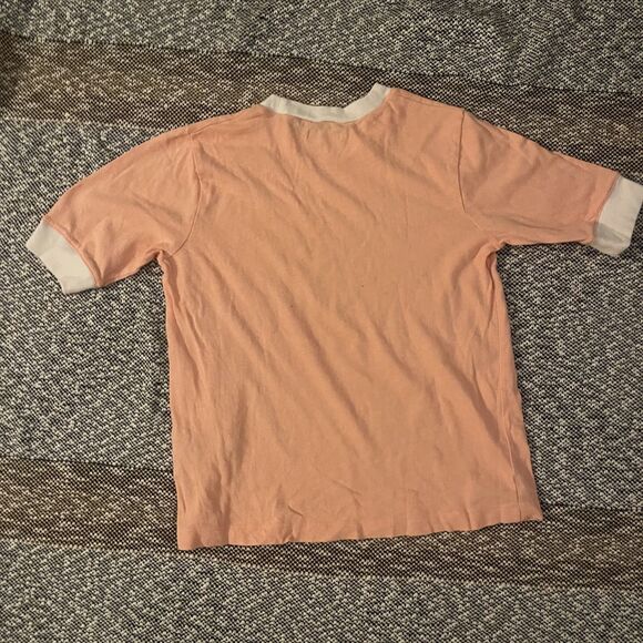 Madewell 100% Cotton Melon / Peach Ringer T-shirt XS - Picture 5 of 5